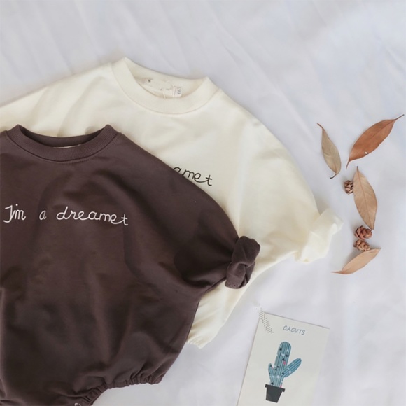 Baby Unisex Coffee Letter Printed Romper Onesie - Picture 6 of 8